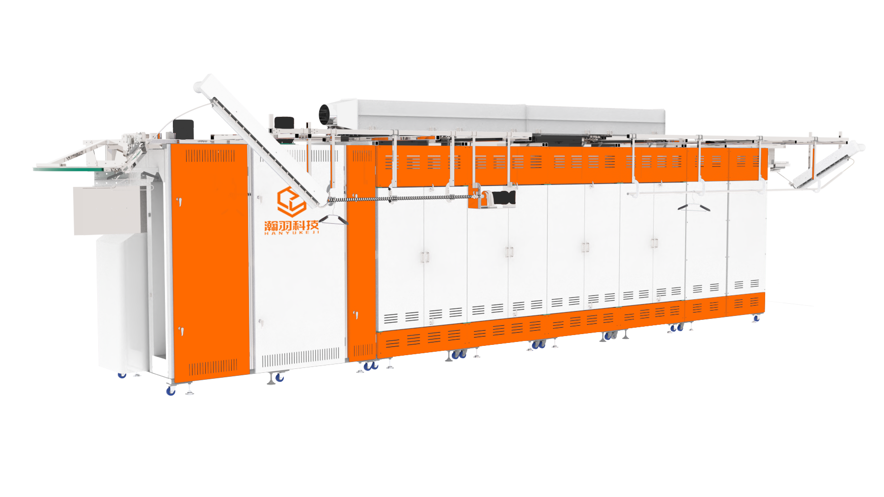 Tunnel ironing machine with built-in boiler